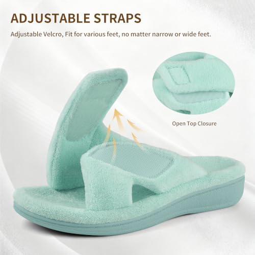 Image of BCSTUDIO Women's Orthopedic House Fuzzy Slippers with Arch Support | Plantar Fasciitis Relief Orthotic Furry Slippers, Open Toe, Cross-Band, Non-slip Sole, Machine Washable, Indoor Outdoor