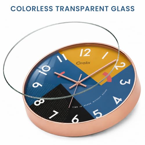 Image of Modern Wall Clock for Living Room Decor Stylish Look | Unique Analog Wall Watch for Bedroom Kitchen Office Hall | Elegant Decorative Wall Clock for Home Interior Decoration Gift Item(Geometric)