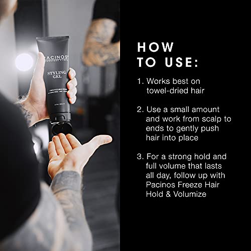 Pacinos Styling Gel - Medium Shine All Day Hold, Conditions And Moisturizes Hair While Adding Volume And Texture, No Dry Flakes Or Residue, All Hair Types, 8 Fl. Oz. #TOP4