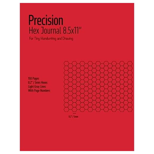 Precision Hex Graph Journal 8.5x11 For Tiny Handwriting and Drawing: 150 Pages 0.2" / 5mm Hex Sides Light Gray Lines With Page Numbers