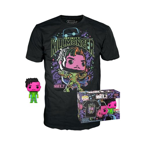 Funko Pop! & Tee: What If - Killmonger - Medium - Anything Goes - T-Shirt - Vêtements avec Une Figurine en Vinyle à Collectionner - Idée de Cadeau - Jouets et Top à Manches Courtes pour Les Adultes