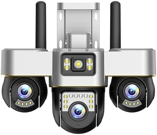 4G Smart Security Camera, 3-Lens PTZ, FHD, Full Colour Night Vision, PIR Detection, Two-Way Audio, Cloud Storage, V380 Pro
