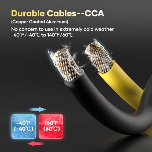 Heavy Duty Jumper Cables, 0 Gauge 30 Feet 1000 Amp Automotive Booster Cables for Car Battery, for Car, SUV and Trucks Battery, with Carry Case, Gloves, Brushes