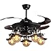 Lighfd E27Lampada Da Soffitto Americana Con Ventilatore Da Soffitto In Ferro Battuto Retrò, 5 Luci Lampadario In Ferro Battuto LED/Lampadina Edison Utilizzata Per La Sala Da Tè Ristorante Bar Camera D