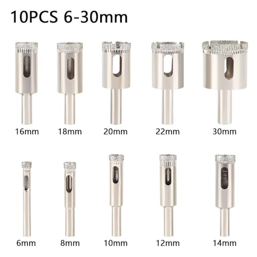 Set de 10 brocas para vidrio de 6 a 30 mm miniatura 2