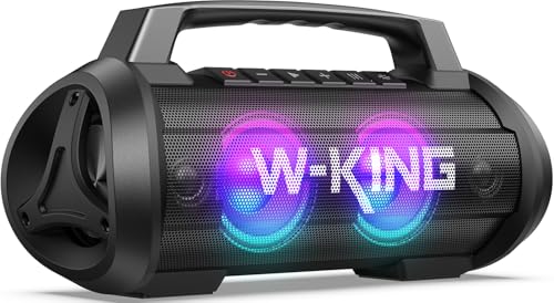 W-KING Portable Bluetooth Speaker, 120W Peak Loud Bass Boombox...