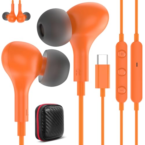 USB C Kopfhörer für Samsung A26 A16 A17 5G A56 A36 A55 A35,Magnetisch Typ C Headset mit Kabel Mikrofon In Ear Ohrstöpsel USB C Anschluss für Galaxy S24 S25 iPhone 16e 15 Pixel...