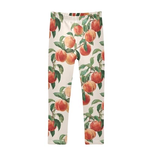 Girls Leggings Peach Fruits Soft Toddler Leggings for Girls Kids Pants Size 4T-10T