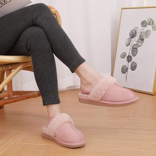 Image of Litfun Women's Fuzzy Memory Foam Slippers Fluffy Winter House Shoes Indoor and Outdoor
