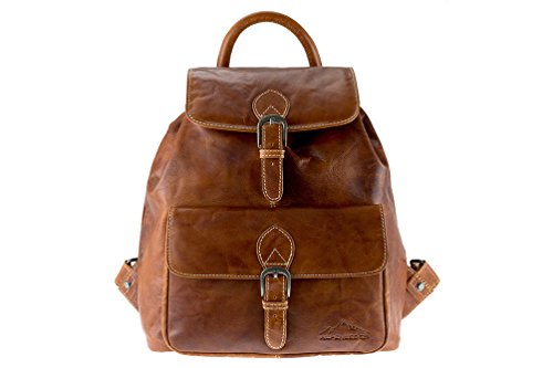 Mochila "JACOB'S WAY" | Cuero De Búfalo | Portatil Hombre Mujer Marrón | By Alpenleder (Cognac)