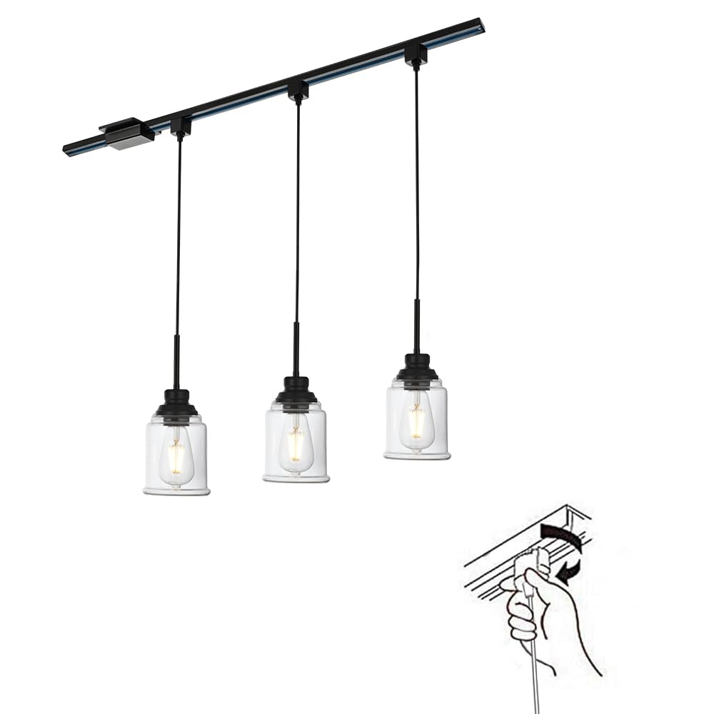 H Track Pendant Lights Aazon.co: ELUCEE 4 Pack H Track Lighting Pendants  Brushed Nickel... Kitchen Track Lighting, image size:1000x1000