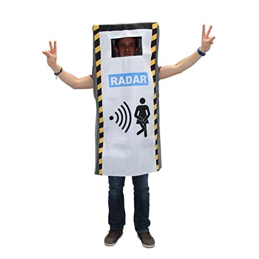 Foxxeo Divertido Disfraz de cámara de Velocidad para Hombres Adultos Disfraz de Radar de Radar Disfraz de JGA Despedida de Soltero, tamaño: L