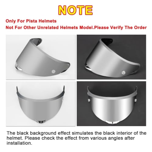 Image of PSLER Shatterproof Helmet Visor for Pista GPR Corsa-r Race 3,Silver-Mirror | Impact-Resistant ,UV400 Protection, Motorcycle Tinted Face Shield Replacement for Pista GPR Corsa-r Race 3