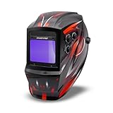 StartPro Auto Darkening Welding Helmet, Large Viewing, True Color, Wide Shade Range DIN 4/5-9/9-13, 4 Arc Sensors, TIG, STIK, MIG, CUT, SAW, Flux cored, Plasma, Grinding mode
