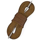 TOFL Leather Boat Shoe Lacing Kit | 45 inches | 1 Needle And 2 Strips [1 Pair] | Brown