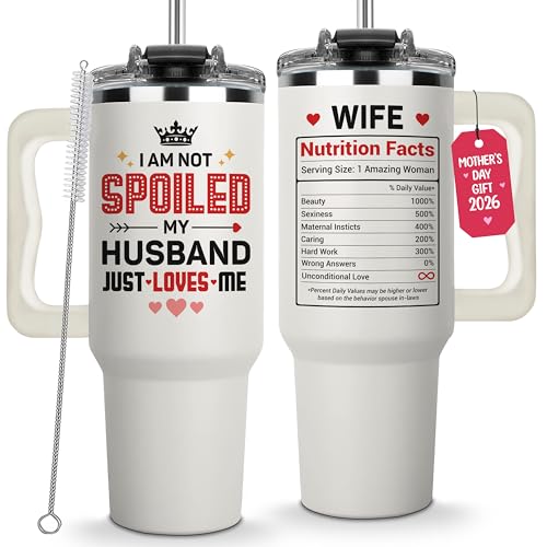 Mothers Day Gifts for Wife from Husband, Anniversary Wedding Gifts for Wife, Wifes Birthday Gift Ideas, Wifey Cup Present for Her - Wife Gift for Valentine's Day, Christmas - Valentines Mug 40 Oz