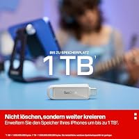SANDISK Phone Drive mit USB Type-C 64 GB (Flash-Laufwerk für Smartphones, Tablets und Computer, 150 MB/s Lesen, Schlüsselring-Öse zur Mitnahme, 1 Jahr RescuePRO Deluxe-Software) - Arctic White – Ansicht 5