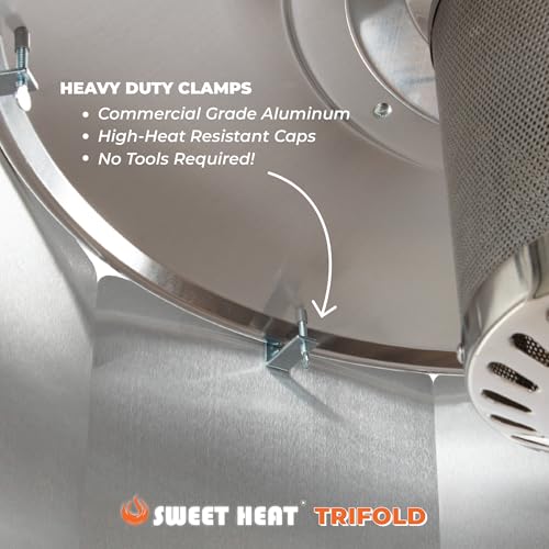 SWEET HEAT Dreifach gefaltet: Unser verbesserter, faltbarer Wärmefokussier- Reflektor- universell passend für große Terrassenheizungen- geringes Gewicht, Aluminium, Hochleistungsreflektor-5