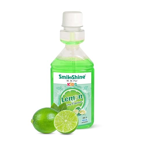 Image of SmiloShine Kids Mouthwash-Alcohol Free-For Fresh Breath & Protection Against Germs-Ages 3+ (Lemon Lime Flavour), 150 Milliliter