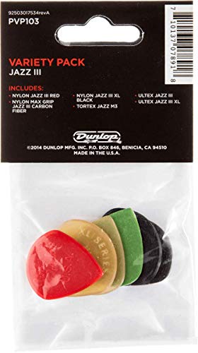 Dunlop Guitar Pick Variety Pack Jazz III (6 PK) PVP103