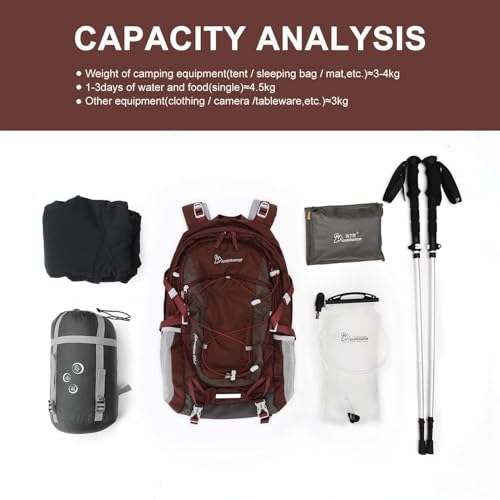MOUNTAINTOP 25L/40L Hiking Backpack,Lightweight Travel Backpack for Men Women Outdoor Backpacking, Camping - Thumbnail 4