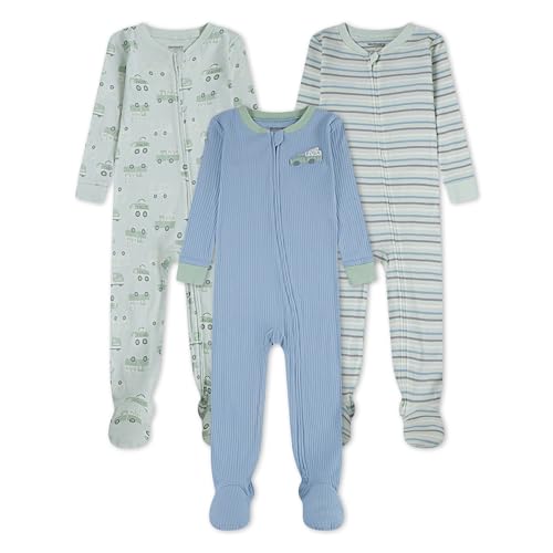 HUGGIES baby-boys 3-pack Footed Coverall Pajamas