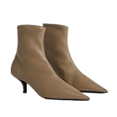 Autumn Winter Shoes Womens Ankle Boots Shoes Fashion Ladies Minimalist Stretch Sheepskin Pointed Toe Boots Women Khaki Adult