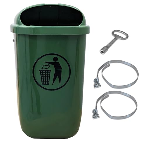 Poubelle en plastique en RAL 6017 VERT MAI LT. DIN 30713