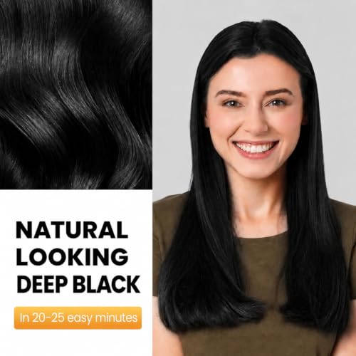 Image of KAISASA Deep Black Hair Dye Shampoo 3 in 1 for Gray Hair, Women & Men