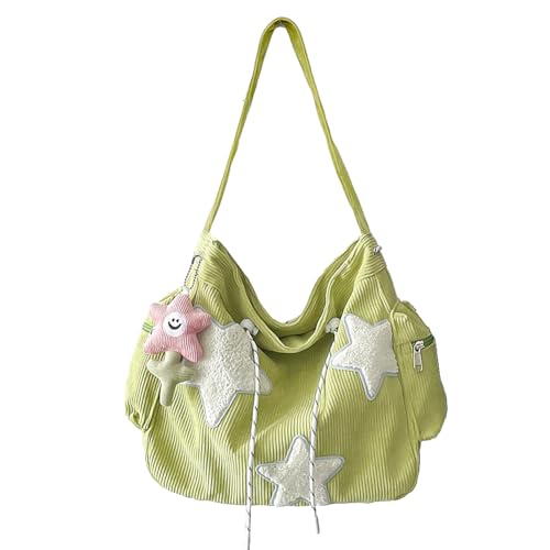Image of KAMEILONG Star Crossbody Bag Women Corduroy Tote Bag Aesthetic Messenger Bag Cute Shoulder Bag Y2K Hobo Bag