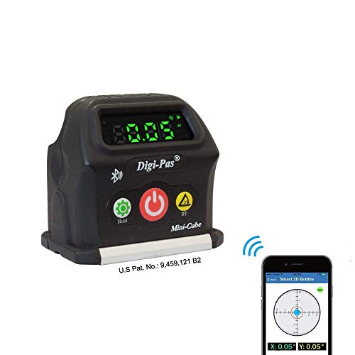 Digi-Pas 2-Axis Smart Cube Level, DWL-90PRO, WIRELESSLY displays leveling status on smartphone via