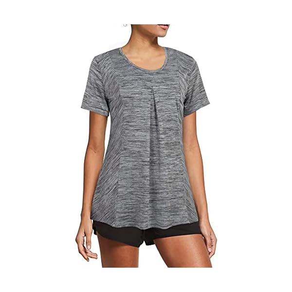 BEPEI-Workout-Tops-for-Women-Short-Sleeve-Yoga-Running-Athletic-Casual-Shirts BEPEI Workout Tops for Women Short Sleeve Yoga Running Athletic Casual Shirts Black Gray