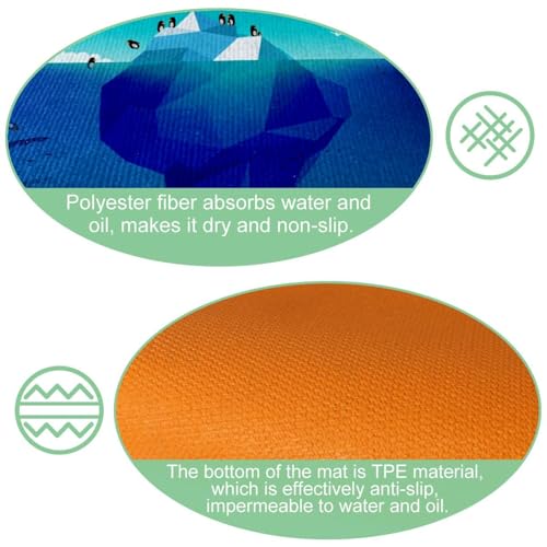 Tapete de cocina de 2 piezas alfombra antideslizante lavable 6