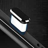 Type-C Dust Plugs (Compatible with Android Phones, Laptops, and Tablets) — Effectively Prevents Damage Caused by Dust, Lint, and Moisture (Black/Silver, 2-Pack) (Black)