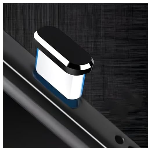 Type-C Dust Plugs (Compatible with Android Phones, Laptops, and Tablets) — Effectively Prevents Damage Caused by Dust, Lint, and Moisture (Black/Silver, 2-Pack) (Black)