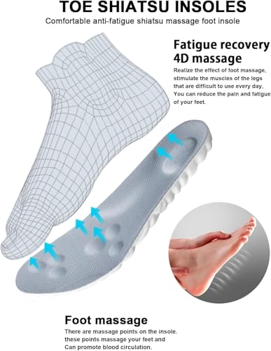 Image of 4D Cloud Insoles for Men, Arch Support Insoles, Memory Foam Insoles, Steppers Insoles Shock Absorption and Cushioning Sports Shoe Insoles for Foot & Joint Support (Gray, Men 14-15（12.4 Inch)