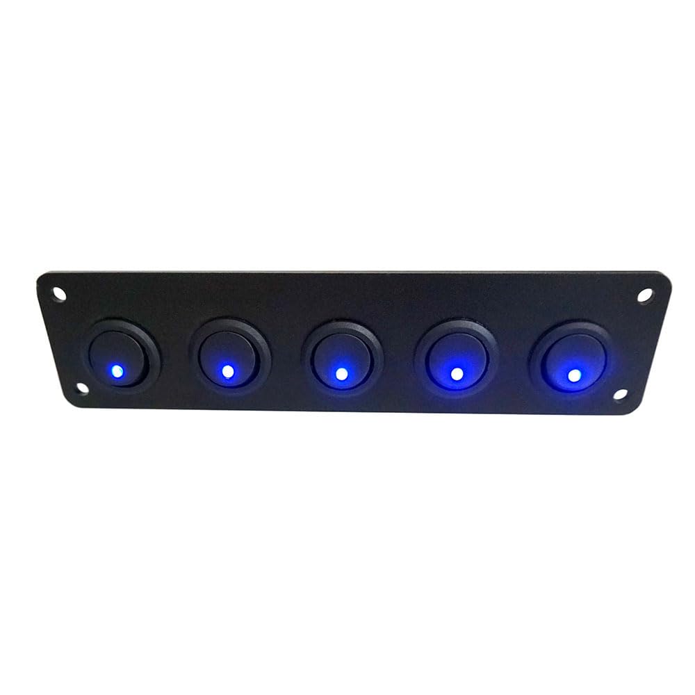 5 pannelli di controllo indipendenti per veicoli da 12 V a 24 V, auto, barca, SUV, camion, yacht, camper (pannello switch -A)