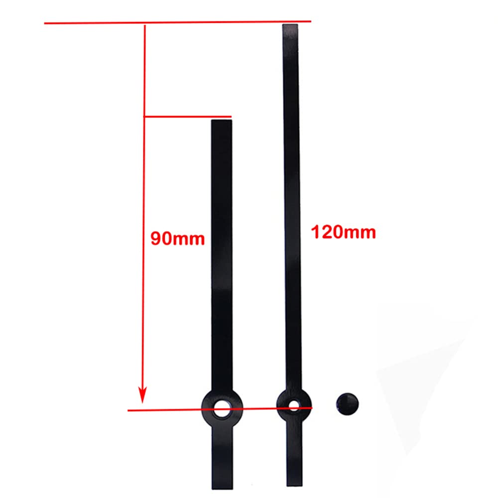 Lot de 4 mouvements d'horloge à quartz silencieux, mécanisme d'horloge à tige longue et courte avec aiguilles alimentées par piles, pièces de rechange pour moteur