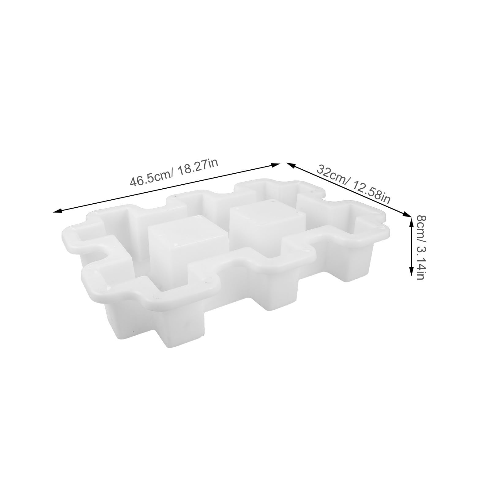 Zerodeko Molde de Hormigón Rectangular para Ladrillos Huecos, Plástico