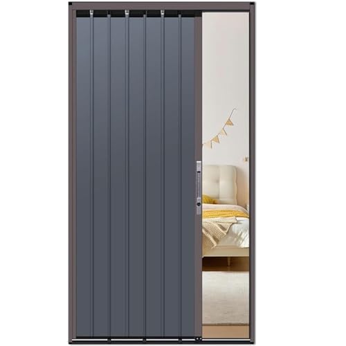 Lockable Multifold Sliding Door,Folding Accordion Door Includes Track Kit, Room