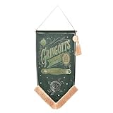 Warner Bros Harry Potter Alumni Banner – Gringotts, decorativo para colgar en la pared con borla, verde con detalle de flecos, tema del mundo mágico