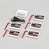  DAMAJIANGM Funnyrunstore 5pcs XF Power 3.7V 1200mAh 25C batería Lipo JST Plug con 6 Puertos USB Cargador para Syma X5HC X5HW Drone Quadcopter