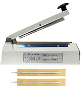 kilogorge 高性能シーラーん 卓上シーラー 白20CM長 手圧シーラー機 エクストラワイド5mm圧痕 シーラー 家庭用 業務用シーラー 様々な袋を密封できる 交換用ヒーター線付き*2 日...