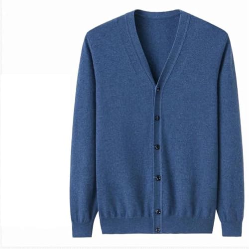 Men's Cashmere Cardigan V-Neck Weater Men's Loose Solid Color Knit Casual Sweater Top2