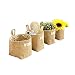 Velidy Hanging Linen Cotton Storage Basket Bag,Mini Collapsible Convenient Storage Bin with Handle,Home Organize Box(3Pack)