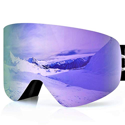 devembr OTG Ski Goggles PRO, Snowboard Goggles Anti-Fog, Magnet Interchangeable Lens, UV Protection, Helmet Compatible for Men & Women, Snow Goggles with Hard Case, Skiing Snowmobile Skating, VLT 16%