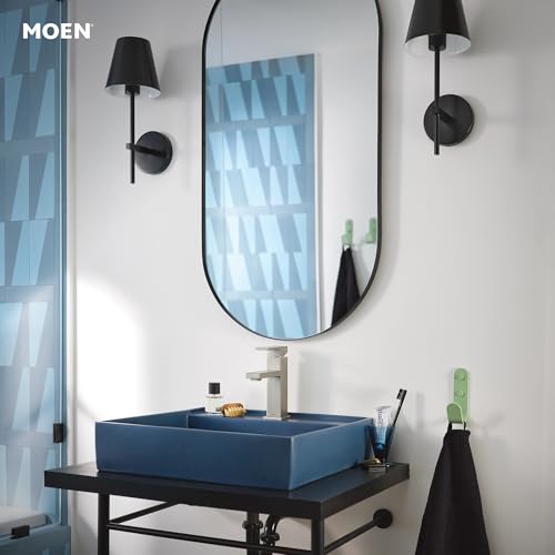 Moen Revyl Spot Resist Nickel One-Handle Single Hole Modern Bathroom Sink Faucet with Optional Deckplate and Spring Loaded Drain Assembly, 84771SRN by Moen - Image 9