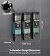 Luxspire Shampoo- und Conditioner-Spender, bohrerloser Wand-Duschseifenspender mit 3 Kammern und wasserfesten Etiketten, einfacher Seifenspender für Bad, Hotel und Küche, Schwarz