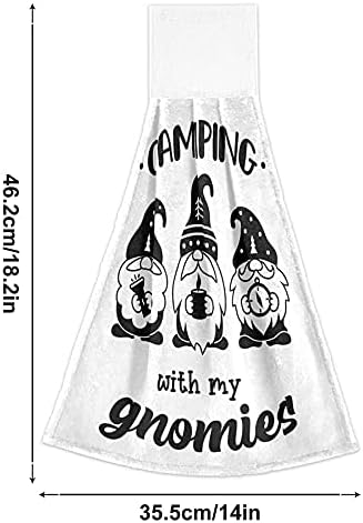 Miniatura 6 de Lhammer Gnomos de campamento, toallas de cocina de verano, toallas de mano colgantes para decoración de baño, paquete de 2 toallas de playa con lazo