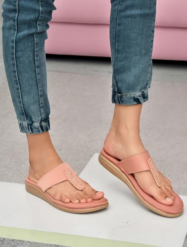 Image of HEALTH FIT EXTRA SOFT Women's Comfortable Memory Foam Doctor Slippers /Flip-Flops|Fashionable Casual & Stylish|Lightweight & Breathable|Outdoor Synthetic Casual Chappals Sandals Ladies & Girls HF23